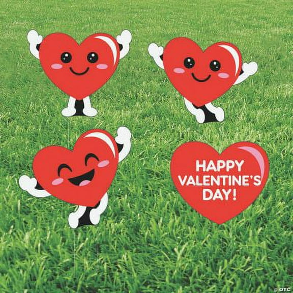 Valentine’s Day Yard Signs, Valentine's Day, Party Decor, 4 Pieces