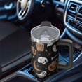 thumbnail image 4 of Pumpkin Design Halloween Tumbler 42oz with Handle - Double Wall Insulated Stainless Steel Cup, Leakproof Lid, Spooky Gift for Fall Parties, 4 of 5