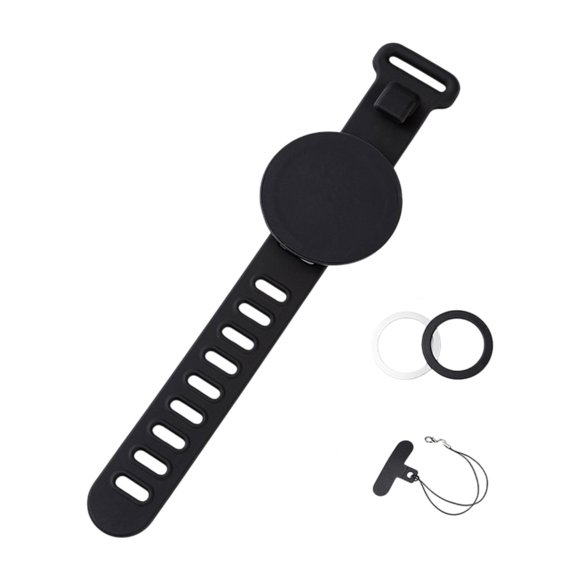 Soporte para teléfono de pulsera giratorio universal ajustable resistente brazalete deportivo para Negro