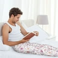 thumbnail image 5 of Logiee Retro Floral Print Pajama Pants for Men,Men’s Pajama Bottoms,Mens PJ Pants with Pockets & Button Fly-Small, 5 of 6