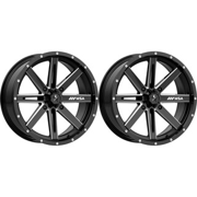 (2 Pack) 4/110 MSA M41 Boxer Wheel 14x7 4.0 + 3.0 Black For HONDA RANCHER 420 4x4 AT DCT IRS 2015-2021