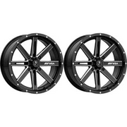 (2 Pack) 4/110 MSA M41 Boxer Wheel 14x7 4.0 + 3.0 Black For HONDA RANCHER 420 4x4 AT DCT IRS 2015-2021