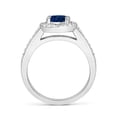 thumbnail image 2 of ANGARA Natural Oval Blue Sapphire Halo Ring with Diamond Accents in 14K White Gold for Women (Size-7x5mm) | September Birthstone, Anniversary, Jewelry Gift for Women | Natural Blue Sapphire Ring, 2 of 9