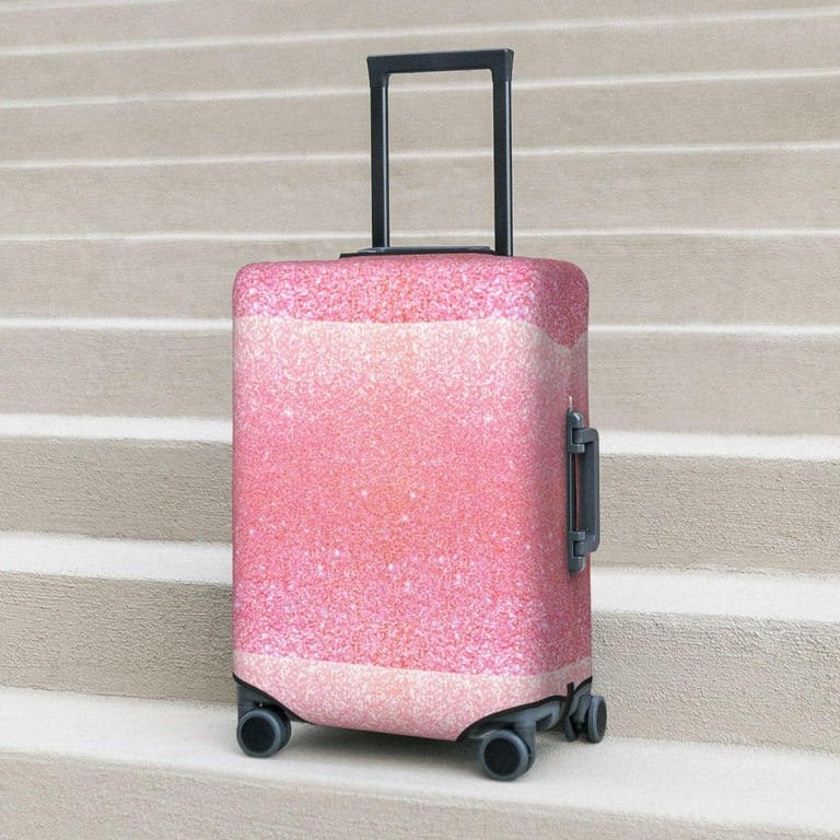 Uemuo Sparkly Pink Glitter Printed Washable Luggage Cover Fashion Suitcase Protector Fits 18 32 Inch Luggage X Large
