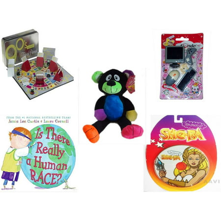 Children's Gift Bundle [5 Piece] -  Trivial Pursuit 1990's Edition  - Sunde Computer  Eraser  - Sugarloaf s Rainbow Black Bear  16