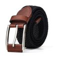 thumbnail image 1 of Cinturón para hombre, paquete de 2, cinturón trenzado elástico para hombre para pantalones vaqueros casuales de caza de golf, 1 3/8 pulgadas oso de fresa Electrónica, 1 of 5