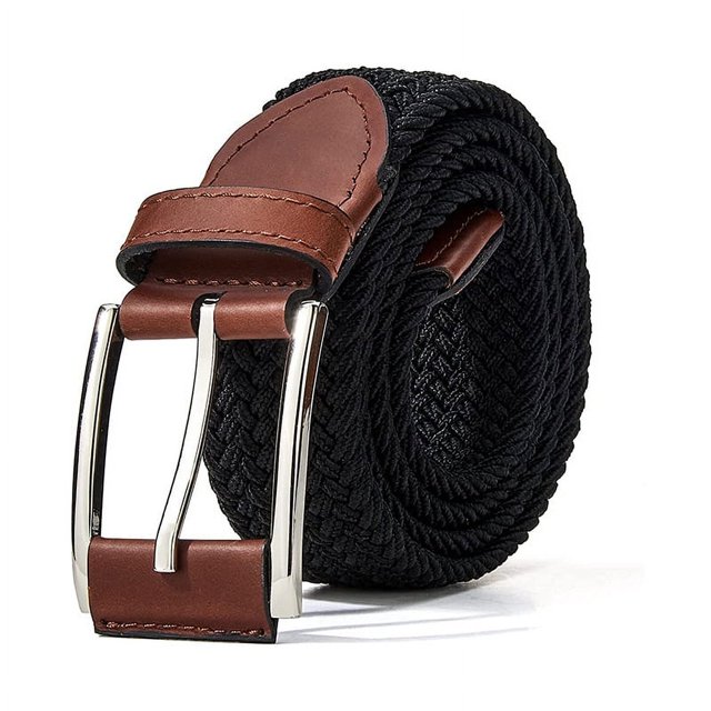 Cinturón para hombre, paquete de 2, cinturón trenzado elástico para hombre para pantalones vaqueros casuales de caza de golf, 1 3/8 pulgadas oso de fresa Electrónica