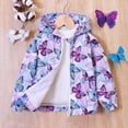 thumbnail image 2 of TFEOQRY Children Girls Winter Hooded Plush Jacket Fashionable Thick Printed Zipper Cotton Clothes Cotton Clothes Purple, 2 of 8