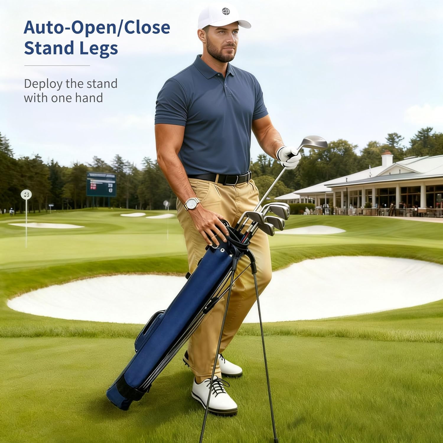 Lightweight Golf Stand Bag, Portable and Durable Golf Carry Bag with Padded Strap and Pocket, Sunday Bag for The Driving Range, 2-Way Divider Practice Bag for Men and Women,Lightweight Golf Stand Bag