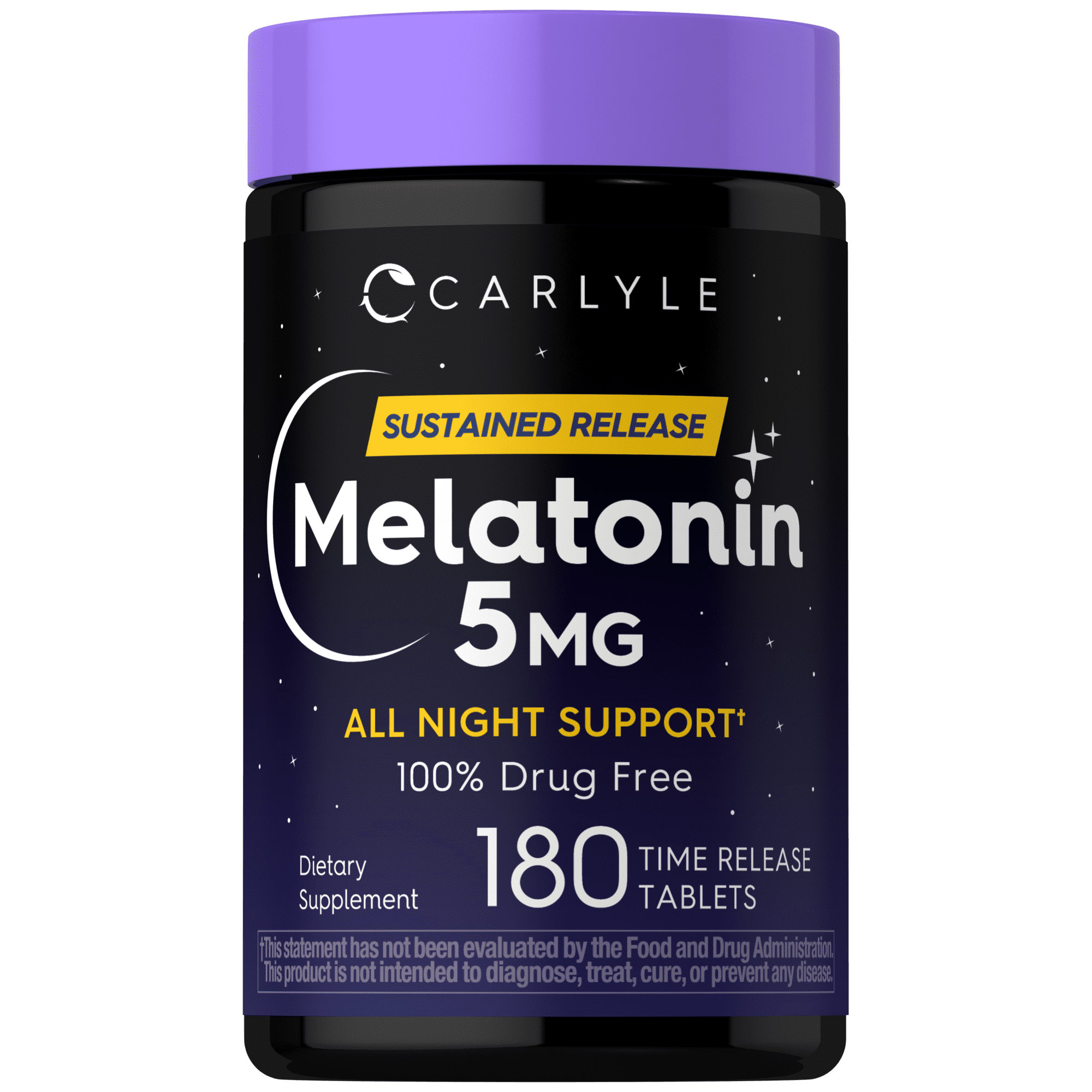 Melatonin 5mg | 180 Sustained Release Tablets | All Night Support Supplement | by Carlyle