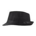 thumbnail image 7 of Bluelans Men Solid Color Wide Brim Fedora Felt Hat Panama Cap Boater Summer Beach Sunhat,Fedora-Black, 7 of 7