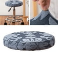 thumbnail image 2 of Polyester Fabric Stretch Stool Covers home and bar Round Seat Slipcover Washable - Gray, 2 of 8