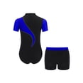 thumbnail image 2 of RUNQHUI Kids Boys Gymnastics Dance Performance Outfit Color Block Ballet Leotard with Shorts Set Royal Blue 10, 2 of 5