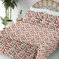 thumbnail image 3 of Ambesonne Abstract Fitted & Flat Sheet with Shams 4 Pcs Set, Wavy Stripes Circles Motif, Full, Cinnamon Pearl and Blue, 3 of 5