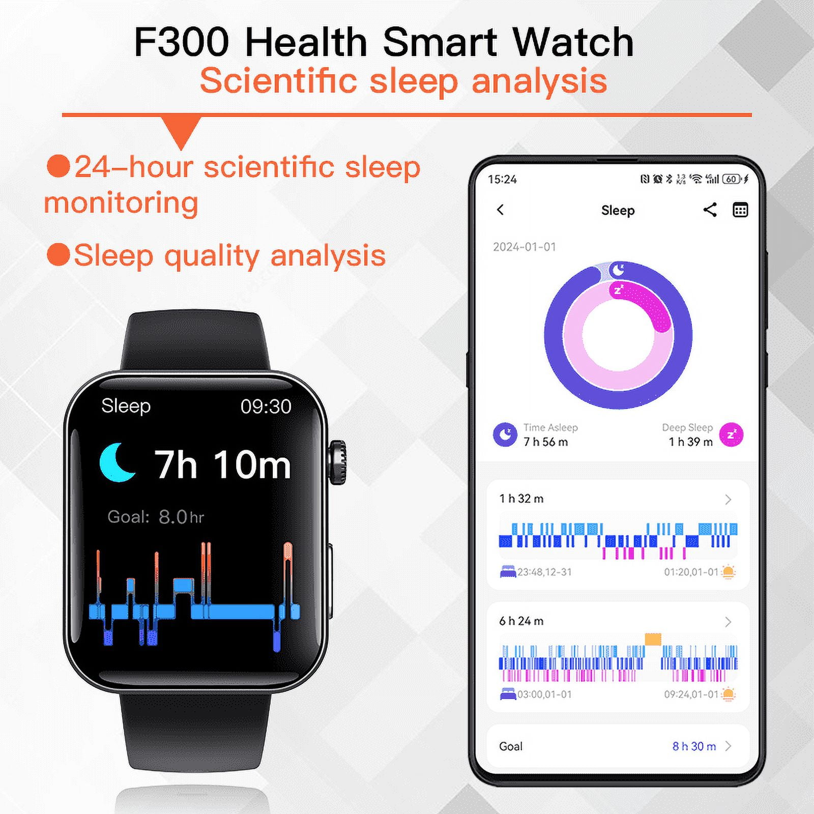LAATIKUI F300 smart watch fitness monitoring tracker waterproof sports