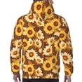 thumbnail image 7 of Pofeuu Brown Wood Grain Sunflower B Print Mens Casual Hooded Collar Drawstring Hoodies Pullover Sweatshirts Casual Long Sleeve Shirts-X-Large, 7 of 7