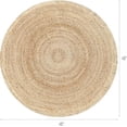 thumbnail image 2 of Alfombra redonda de yute trenzada KEMA de 120 cm, resistente a las manchas, 2 of 7