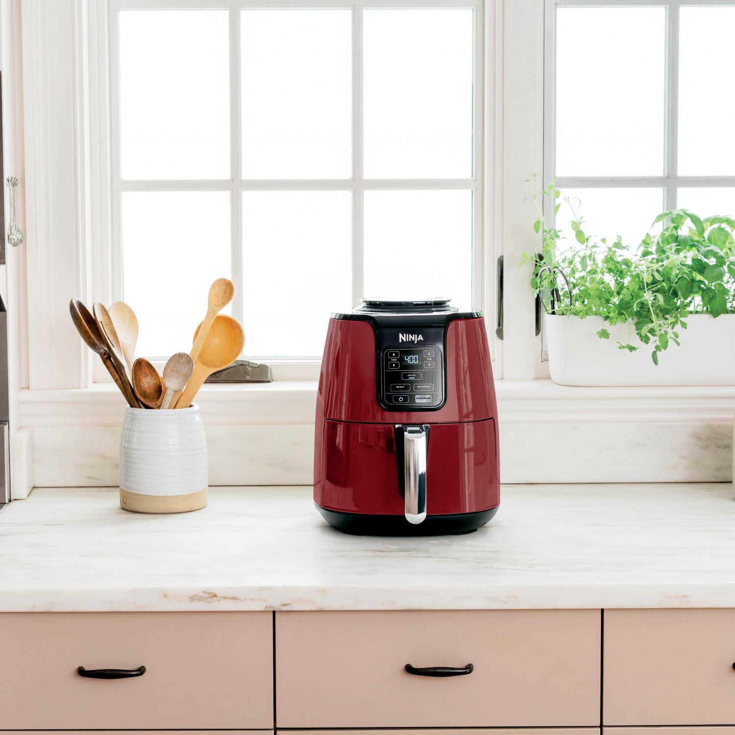 Ninja, friteuse à air 4 quarts, rouge, 1550W, panier antiadhésif AF100CRD