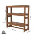 thumbnail image 2 of Bambloom Over The Toilet Storage Bathroom Shelves,Wall Mounted 3 Tier Space Saver Corner Shelf Organizer,Bamboo Towel Rack Toilet Paper Cabinet with Hanging Rod,Walnut, 2 of 7