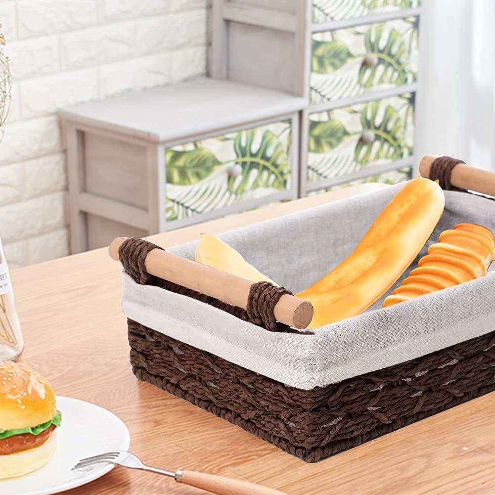 LTONLINE Wicker Storage Baskets, Set of 2, Small Bathroom