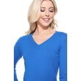 thumbnail image 6 of YEMAK Women's Knit Sweater Pullover – Long Sleeve V-Neck Basic Classic Casual Knitted Soft Lightweight T-Shirt Top, 6 of 8