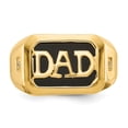 thumbnail image 4 of 14K Yellow Gold AA Diamond Men's Onyx Dad Ring Size 10, 4 of 7