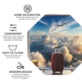 thumbnail image 3 of Vsdgher Sunset Airplane Travel View Print Leather Coasters for Drinks, Durable Drink Coasters 4 Set for Tabletop Protection, Luxurious Home Décor and Housewarming Gift-Octagon, 3 of 6