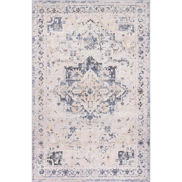 L'Baiet Sophia Gray Oriental 2 ft. x 6 ft. Fabric Runner Rug