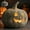 Black, variant on Halloween Handmade Pumpkin Lanterns, Uniquely Designed Resin Pumpkin Lantern, Comes with an Electronic Candle Light with Hand-Carved Details for Home Porch Front Door Mantel Room（Brown）