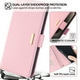 thumbnail image 4 of Allytechgroup Moto G Power 5G 2024 Case Wallet, PU Leather Cards Slots RFID Blocking Flip Cover Metal Strap Hand Wrist Shockproof Stylish Women Phone Case for Moto G Power 5G 2024, Pink, 4 of 8