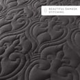 thumbnail image 5 of Noble Linens Gray Damask Pattern Quilted Coverlet Set, King / CalKing, 5 of 12