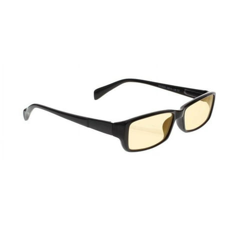 Computer Glasses with Peach Poly Double Sided AR Coating - Black Plastic Frame with Spring Hinges - 53-16-140 Eye Size