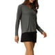 thumbnail image 4 of INSPIRAR CHIC Ropa de dormir para mujeres, camiseta de cuello en V, de canalé, para estar en casa, de manga larga, color gris, 4 of 6
