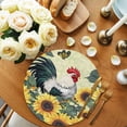 thumbnail image 2 of Round Placemats White Rooster Sunflower 15 inch Set of 6 Table Mats for Dining Table Floral Leaf Butterfly Heat Resistant Non-Slip Kitchen & Home Decorative Place Mat Set, 2 of 8