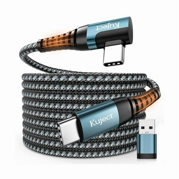 wonima11 Link Cable 20FT Compatible for Quest 3S/3, Quest 2/Pro, Pico 4, Nylon Braided Accessories for Rift S/Steam VR Games, USB 3.0 Type C to C High Speed Data Transfer Charging Cord for Gaming PC