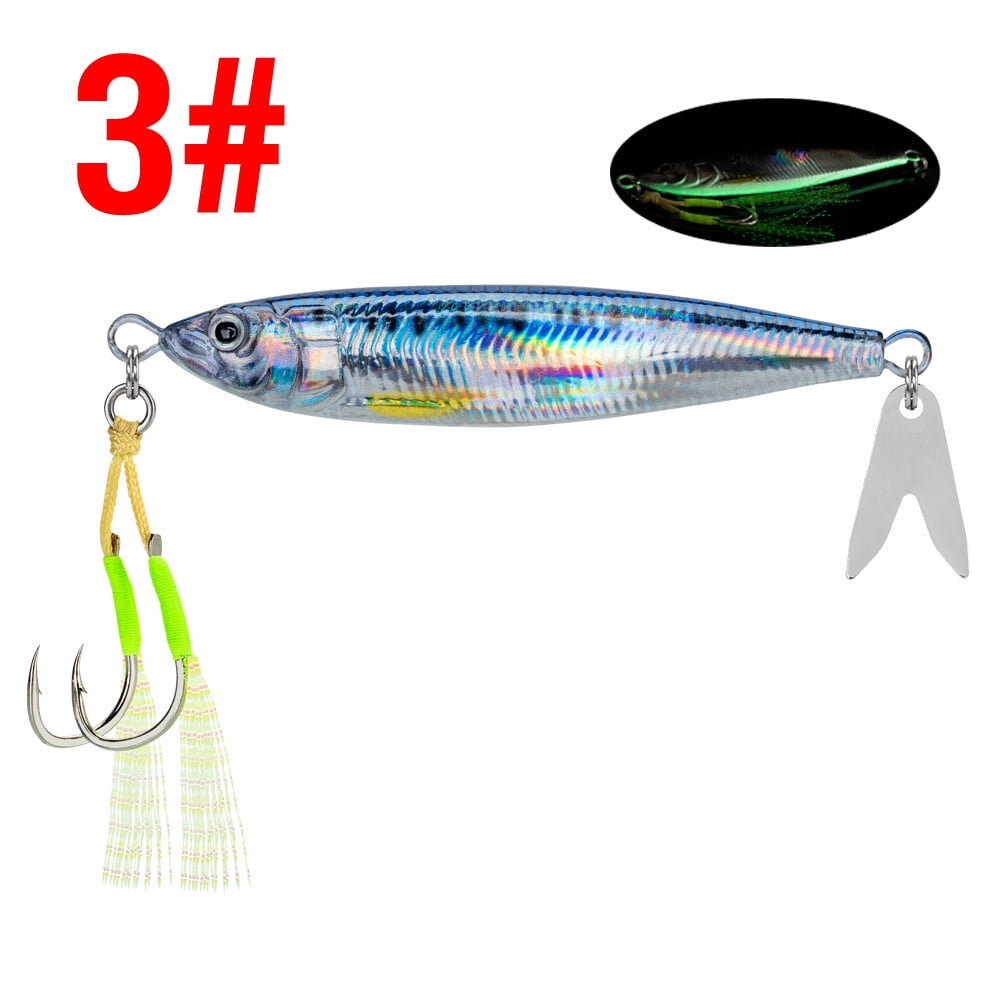 4PCS Metal Jig Fishing Lures Casting Trolling Spoon Bait Saltwater Fishing