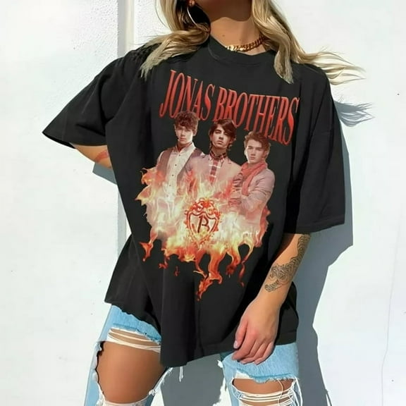 Jonas Brothers Shirt Vintage Nick Jonas Shirt Kevin Jonas Fan Tees,Black Color,Size 2XL