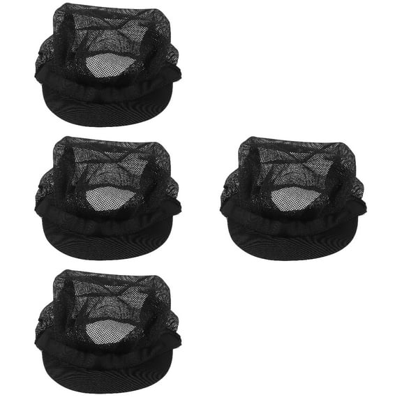 4pcs Chef Hat Hair Nets Food Service Caps Kitchen Cooking Elastic Chef Cap for Women and Men