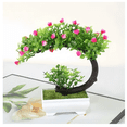 thumbnail image 3 of Árbol Bonsaí Belug Artificial Con Maceta Hogar Y Oficina Flores Malubero  Rosa, 3 of 5