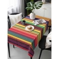 thumbnail image 6 of Mexican Stripes Table Cloth 54x108 Inch Rectangle, Rainbow Colorful Stripe Gradient Waterproof Tablecloth Washable Table Cover for Party Picnic Dinner Decor, 6 of 9