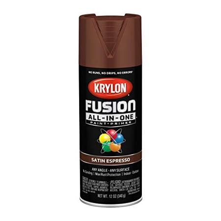 Krylon Fusion All-In-One Adhesive Spray Paint for Indoor/Outdoor Use, 12 oz, Espresso
