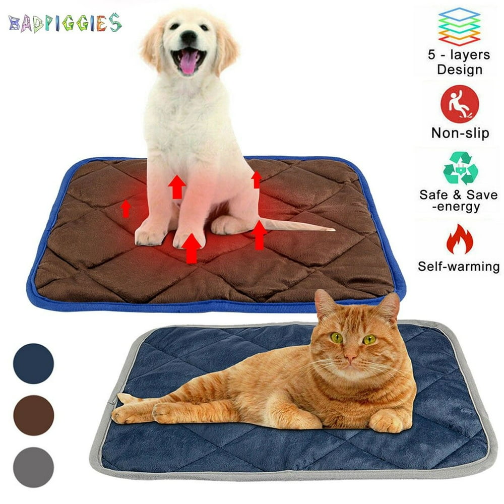 BadPiggies Pet Self Heating Thermal Mat, Self Warming Hot Pad NonSlip