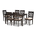 thumbnail image 2 of Baxton Studio Ramiro Modern and Contemporary Sand Fabric Upholstered and Dark Brown Finished Wood 7-Piece Dining Set, 2 of 7