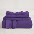 thumbnail image 3 of D.N.G. BEDDINGS Luxurious 5 Piece Double Ruffle Duvet Cover With Zipper Closure, 100% Egyptian Cotton, 800 Thread Cotton Oversized Super King Purple Solid, 3 of 6