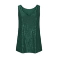 thumbnail image 6 of GEWSEY Womens Full Sequin Tank Tops Glitter Club Party Sleeveless Shirt Sparkle Blouses V-Neck Loose Shimmer Vests (Green, L), 6 of 7