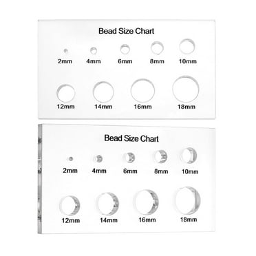 2pcs Bead Measuring Ruler Acrylic Measuring Tool Bead Size Chart Board Clear Circle Template Multi-Function Geometric Stencil Rulers for Beads Stones Gem Diamond 2/4/6/8/10/12/14/16/18mm DIY