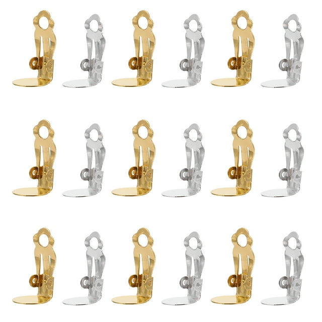 Durable Earring Making Supplies 80pcs Clipon Ear Clip Base Metal Assorted Color for DIY Projects