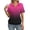 Hot Pink #012, variant on V Neck Polo Shirts for Womens - Summer 2026 Short Sleeve Collared Tops Business Casual Blouses Gray M