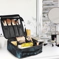 thumbnail image 5 of FORMRS Travel Makeup Bag Large Capacity Train Case Cosmetic Organizer with Adjustable Dividers, Lightning Pattern, 5 of 8