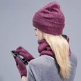 thumbnail image 4 of Traje cálido de terciopelo de tres piezas, gorro de invierno, bufanda y guantes para pantalla táctil., 4 of 6